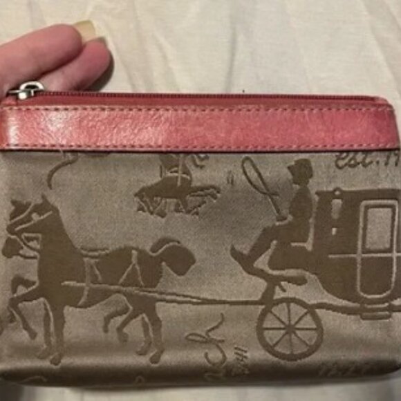 GUC Coach Pink and Brown Wristlet - Picture 3 of 7